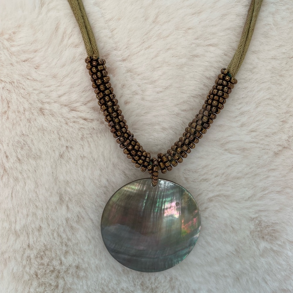Lia Sophia Rope Necklace with Shell-like Pendant